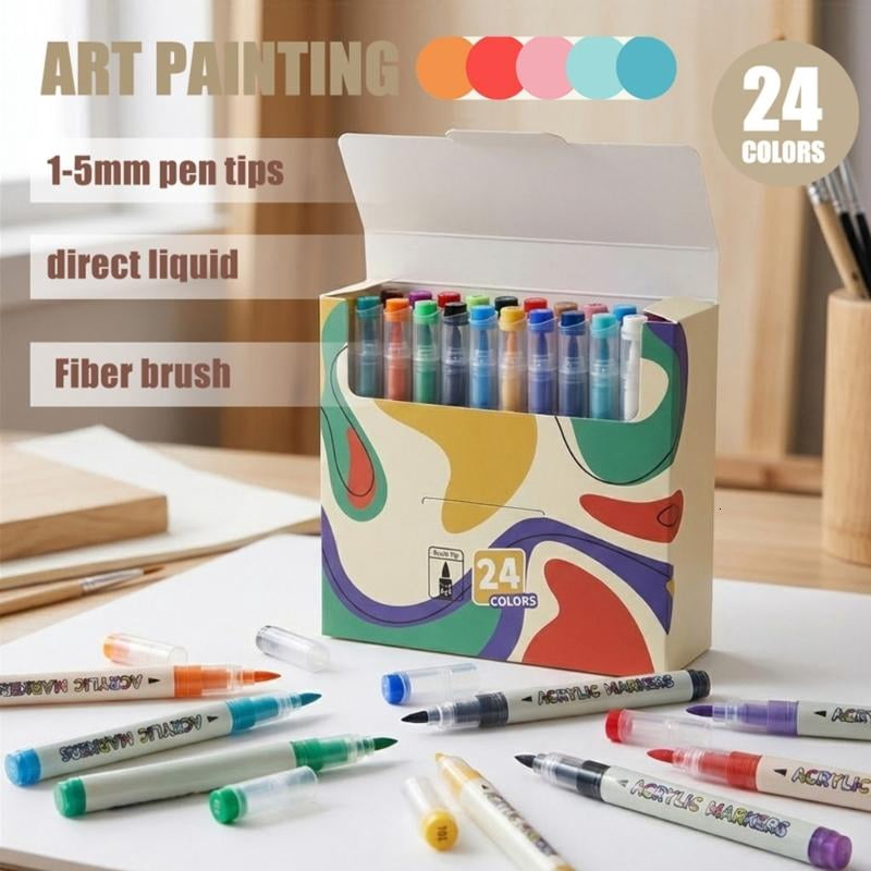 CEORPER Artist Acrylic Markers With Quick Dry Formulas Ergonomic Barrels For Drawing