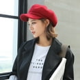 thumbnail image 6 of Visland Women Beret Hat, Fashion British Style Casual Solid Color Soft Cozy Felt Winter Head Warm Wide Brim Newsboy Cap for Outdoor Daily Wear, 6 of 7