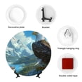 thumbnail image 4 of Salouo Majestic Eagle Over Castle Pattern Bone China Decorative Plate,Holiday Decor Decorative Ceramic Plates with Stand Elegant Home DéCor for Hallway/Living Room/Bedroom-10in, 4 of 6