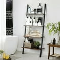 thumbnail image 5 of Gymax Industrial Ladder Shelf 4-Tier Leaning Wall Bookcase Plant Stand Rustic Brown, 5 of 10