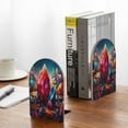 thumbnail image 5 of Susaid Colorful Stone World Print Wooden Bookends Decorative Book Ends for Shelves Heavy Books Holder Organizer Non-Slip Desk Book End for Kids Room Office School 1 Pairs, 5 of 8