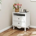 thumbnail image 2 of Large Nightstand with Type-C Charging Station, 2 Drawers & Open Shelf Storage, No Assembly Required - Modern Bedside Table for Bedroom, End Table, 2 of 10