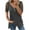Gray, variant on Giftesty Tops for Women Summer Hot Diamond Hollow Sexy Fashion Zipper Short Sleeve Tops