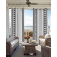 thumbnail image 4 of White Boho Blackout Curtains 84 Inches Long for Bedroom, Farmhouse Simple Abstract Striped Geometric Thermal Insulated Room Darkening Black Out Window Curtain Panels Grommet Drapes for Living Room, 4 of 8
