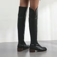 thumbnail image 6 of Roncen Women's Low Heel Over-the-Knee Boots - Fashion Casual Versatile Edgy Style with Comfortable Fit, Premium High-Quality Tall Boots for Autumn Winter Daily Wear, 6 of 9