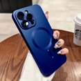 thumbnail image 1 of Luxury Matte Magsafe Antiskid Soft Case For iPhone 15 14 13 12 11 Pro Max Plus Magnetic Wireless Charge Full Lens Protect Cover Blue For iPhone 12, 1 of 6