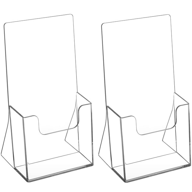 Soporte para folletos MaxGear, acrílico, 10 cm, plástico transparente, paquete de 2