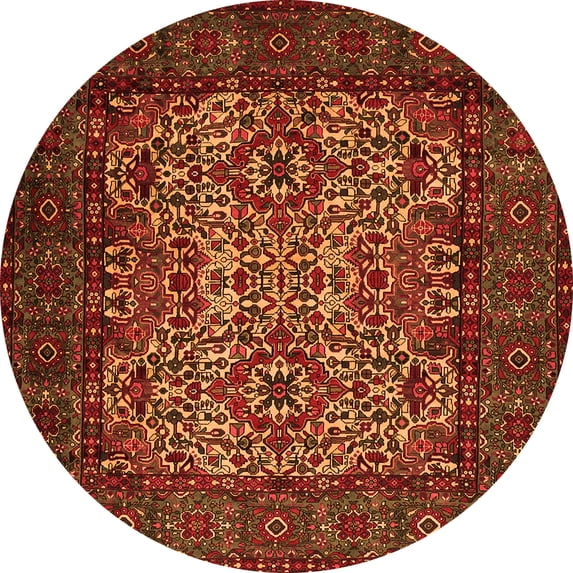 Ahgly Company Indoor Round Persian Orange Traditional Area Rugs, 3' Round