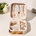 thumbnail image 6 of Corgi Travel Portable Square Jewelry Organizer with Ring, Earring, Necklace, and Bracelet Storage - Suitable for Girls and Women, 6 of 6