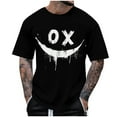 thumbnail image 2 of T-shirts for Men Printed Short Sleeve Casual Round Neck T-shirt Top Black XXL Mens Tops, 2 of 4