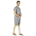 thumbnail image 2 of Inkmeso Solid Cotton 2 Pc Nightwear Set Summer Shorts and Tshirt Set For Men Sleepwear Classic Pajama Set, 2 of 8
