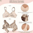 thumbnail image 4 of BIMEI Women's Mastectomy Bra Lace Plus Size Full Coverage Non Padded Comfort Cotton Wirefree Bra with Pocket,Beige,50B, 4 of 6