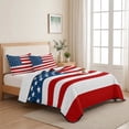 thumbnail image 5 of Queen Quilt Set 90''x96'', American Flag Lightweight Summer Bedspread Coverlet Set with 2 Pillow Shams, Blue Red USA Flag Breathable All Season Quilt Bedding for Bedroom/Guest Room, 5 of 9