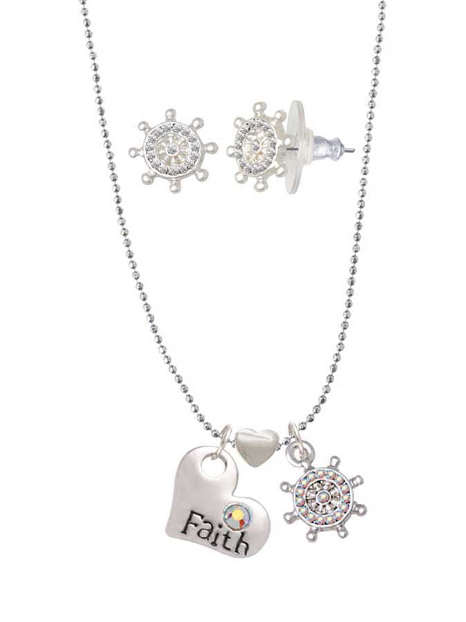 Ever Faith Angel Wing Austrian Crystal Teardrop Pendant Necklace 