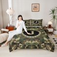 thumbnail image 3 of Erosebridal Abstract Camouflage J Full Size Comforter Sets 3 Pieces For Adults,Vintage Green Camo Bedding Sets,Black Reversible, 3 of 6