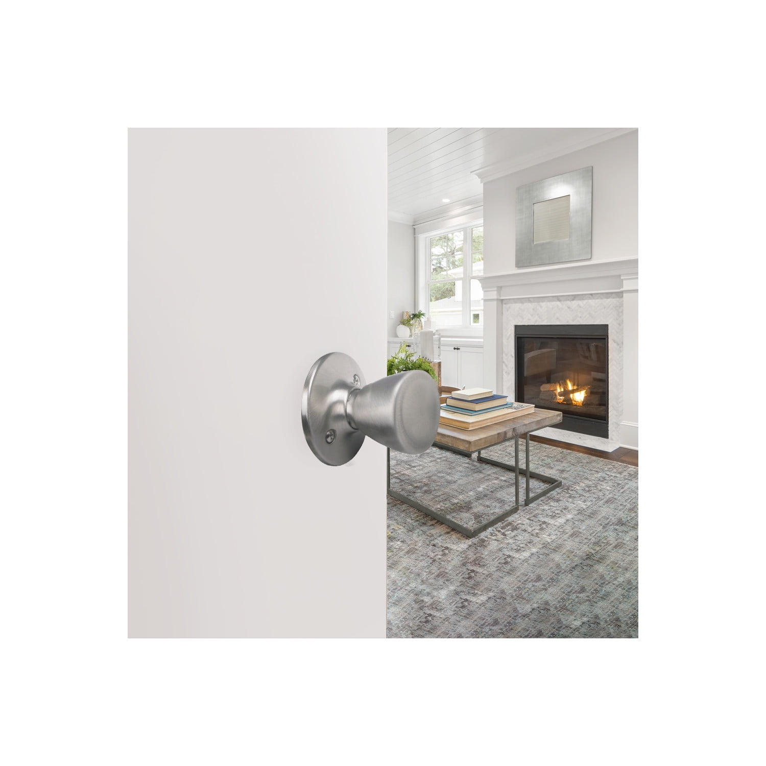 Design House Tulip Non-Locking Passage Hall and Closet Door Knob, Satin Nickel