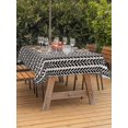 thumbnail image 2 of Outdoor Tablecloth with Umbrella Hole & Zipper, Black Botanical Rectangle Tablecloth 60x102 Inch, Farmhouse Modern Striped Leaf Patio Table Cover Waterproof Table Cloth for Picnic/Party, 2 of 7