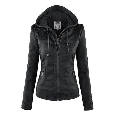 MBJ WJC663 Womens Removable Hoodie Motorcyle Jacket S