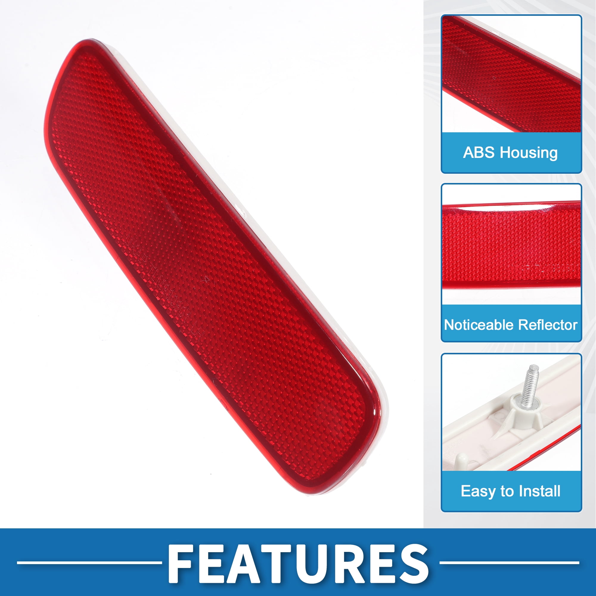 Unique Bargains Rear Left Bumper Reflector for Toyota Land Cruiser 1998-2007 ABS Red