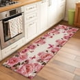thumbnail image 2 of 2'x6' Rug Runners for Hallways Kitchen, Pink Roses Non Slip Entryway Beside Floor Carpet Runner, Spring Floral Elegant Pastoral Butterfly Retro Laundry Room Bedroom Throw Rugs Mat for Family Pet, 2 of 8