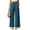 379#Blue, variant on Linen Pants Women Lace Trim Wide Leg Pants High Waisted Trousers with Pockets White XL