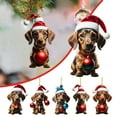 2D Acrylic Cartoon Christmas Dog Christmas Tree Pendant Christmas