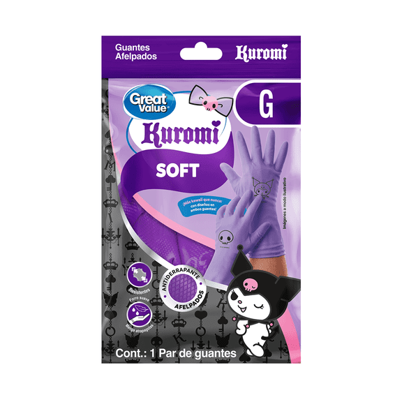 Guantes Afelpados Great Value Kuromi Talla Grande