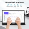 thumbnail image 2 of HotYeah Touch Screen Monitor, 15.6'' 1080P 10-Point Portable Monitor Touchscreen, USB-C HDMI HDR IPS Travel Monitor with Smart Cover & Speaker, 2 of 5