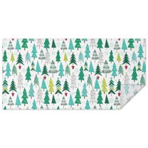 Green Christmas Tree Pattern Rectangle Tablecloth 60"x120",Waterproof Polyester Rectangle Table Cloth, Wipeable Spillproof Polyester Tablecloth for Dining, Camping, Indoor and Outdoor