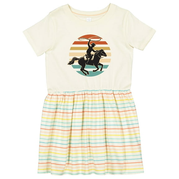 Inktastic Rodeo Team Roping Cowboy Girls Toddler Dress