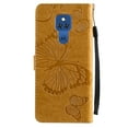 thumbnail image 6 of For Moto G Play 2021 Wallet Case, Kickstand Case with Credit Card Holder, Embossed Butterfly Pattern with Strap Premium PU Leather Magnetic Closure Shockproof Protective Flip Cover, Yellow, 6 of 8