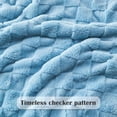 thumbnail image 2 of Super Soft Throw Blanket Blue Premium Silky Flannel Fleece 3D Checkered Lightweight Bed Blanket All Season Use (Blue Checkered, Throw(50"x70")), 2 of 7