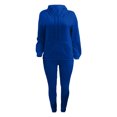 thumbnail image 3 of LovelyWholesale Women's Hooded Collar Drawstring Hooded Collar Long Sleeve Tracksuit Set, 3 of 6