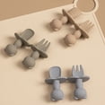 thumbnail image 2 of Make Mealtime Fun with Our 2pcs Panda Training Fork Spoon Set - Soft Silicone, BPA Free, Easy to Hold, Perfect for Infant Feeding and Learning Tableware, 2 of 5