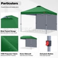 thumbnail image 3 of MASTERCANOPY 10 x 10ft Pop-up Canopy Tent with 1 Sidewall, Forest Green, 3 of 7