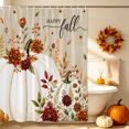thumbnail image 5 of White Pumpkins Fall Shower Curtains for Bathroom, Thanksgiving Floral Botanical Rustic Waterproof Fabric Shower Curtain, Decorative Bathroom Curtain for Bathtub, 72"x84", No Hooks Included, 5 of 9