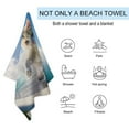 thumbnail image 3 of Surfing Cat Microfiber Beach Towel Lightweight 63''x32'' Oversized Extra Large Towels Quick Dry for Travel Pool Yoga Gym Sports Accessories Vacation Essential, 3 of 7