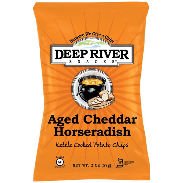 Deep River Snacks Aged Cheddar Horseradish Kettle Chips 2 Oz Bags