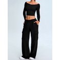 thumbnail image 5 of Women'S Long Sleeve Off the Shoulder Tops Going Out Cute Basic Y2K Fall Fashion 2026 Outfits Clothes, 5 of 7