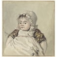 thumbnail image 2 of Georgius Jacobus Johannes van Os 20x21 Gold Ornate Framed and Double Matted Museum Art Print Titled - Portrait of Cornelia Johanna Van Os (1804), 2 of 4