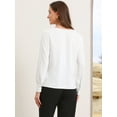 thumbnail image 3 of DARING DIVA Women's Elegant Cowl Neck Office Satin Blouse M White, 3 of 6