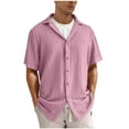 thumbnail image 5 of zfhfof Men's Summer Beach Shirt Short Sleeve Button Down Shirt Crochet Knit Cuban Guayabera Casual Shirts, 5 of 9