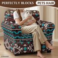 thumbnail image 4 of FKELYI Stretch Couch Cover for Living Room Armchair Slipcover with Individual Cushion Cover Aztec Geometric Print Non-Slip Washable Furniture Protector Sofa Decor, 4 of 7