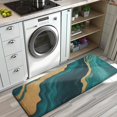 thumbnail image 3 of Teal Marble Gold Line Pattern Kitchen Rug Mat,Kitchen Runner Rugs Non Skid Washable,Decorative Kitchen Floor Mats for Kitchen,Sink,Laundry,17"x47.2", 3 of 7