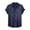 Dark Blue, variant on sunsanly Summer Men Shirt Turn-down Collar Single-breasted Short Sleeve Loose Solid Color Satin Applique Button Casual Daily Wear Mid Length Top