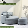 thumbnail image 3 of Aukfa 51" Oversized Accent Chair with Half-moon Storage Ottoman Set for Living Room, 5 Pillows, Light Gray, 3 of 9