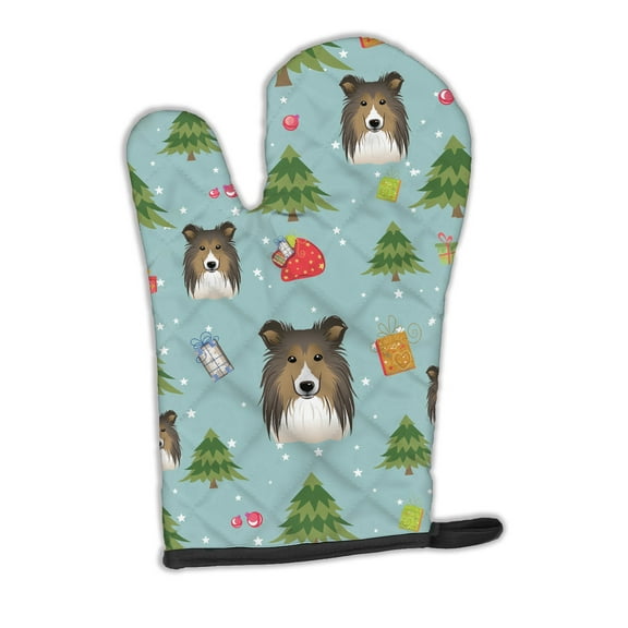 Carolines Treasures BB5031OVMT Christmas Sheltie Oven Mitt Large multicolor