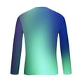 thumbnail image 4 of Zylanna Men's T-Shirts Tee, Breathable Crew Neck Long Sleeve Gradient Color Tops for Activewear Sports Blue, 4 of 5