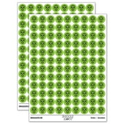 Mexican Day of the Dead Sugar Skull Skeleton Round Sticker Set - Light Green - Matte Finish - 0.50" Size