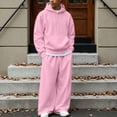 thumbnail image 5 of Sweat Suits Men 2 Piece Fleece Hoodies and Open Hem Sweatpants Workout Sets Pink 2XL, 5 of 5